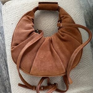 New Without Tag  Staud Mini Moon Suede Bag
